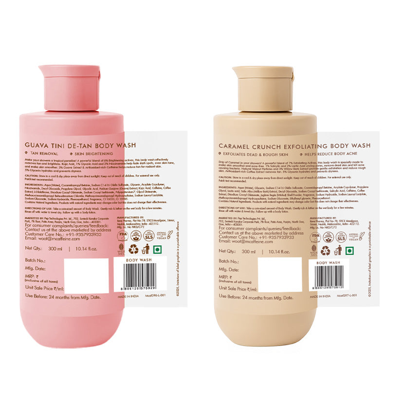 De-Tan & Exfoliating Body Washes (Set of 2)