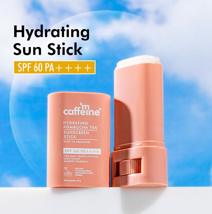 Hydrating Kombucha Tea Sunscreen Stick with 1% Squalane SPF 60 PA++++ | Ceramides & Hyaluronic Acid - 20g