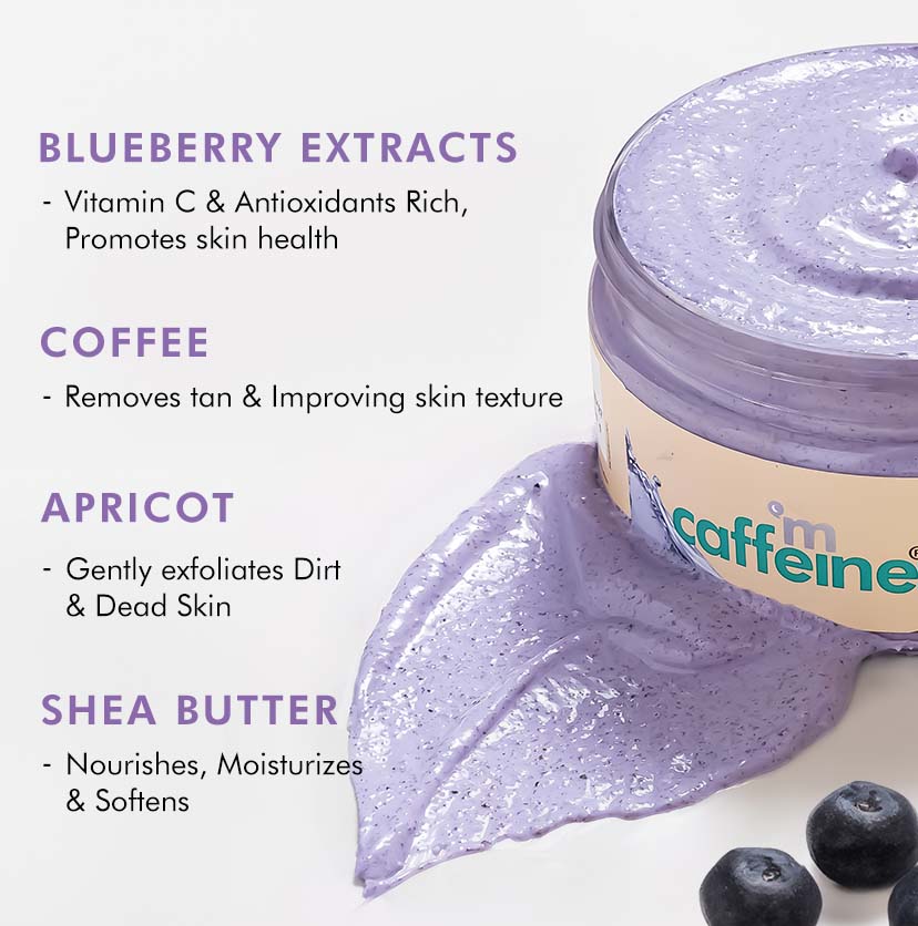 Blueberry Breeze Body Scrub | Exfoliates, Removes Tan | Fruity Blueberry Aroma - 175g