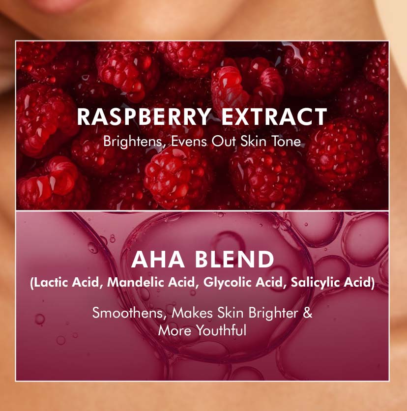 Brightening Raspberry Body Scrub with AHAs, Niacinamide | Vit C Rich - 175g