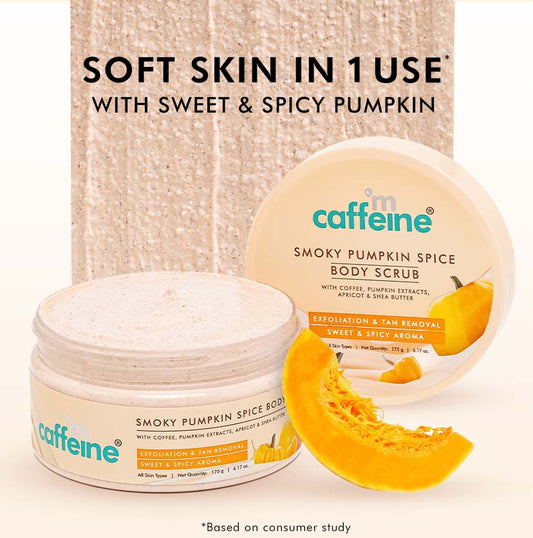 Smoky Pumpkin Spice Body Scrub | Exfoliates, Removes Tan | Sweet & Spicy Aroma - 175g