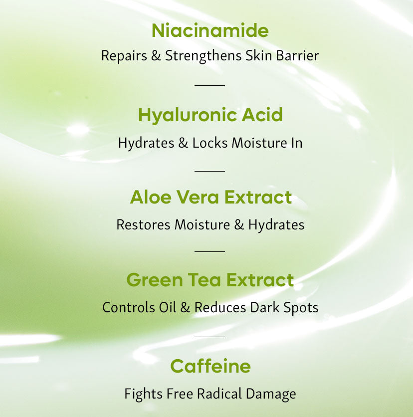 Green Tea Oil-Free Moisturizer with 5% Niacinamide - 50 ml