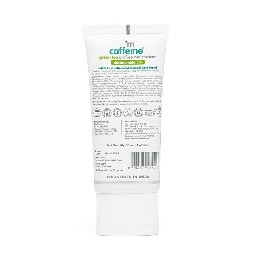 Green Tea Oil-Free Moisturizer with 5% Niacinamide - 50 ml