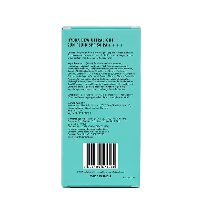 Sun Fix Hydra Dew Ultralight Sun Fluid SPF 50 PA++++ UVA/UVB Blue Light Protection - 50ml