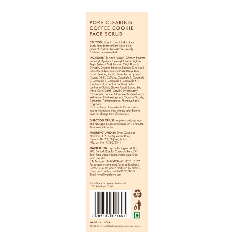 Pore Clear Coffee Cookie Face Scrub for Blackheads & Tan Removal- Pack of 2 (100 g)