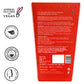 mCaffeine 11% AHA BHA Strawberry Body Lotion 200 ml - back of carton with ingredients alongside PETA vegan and paraben free badges