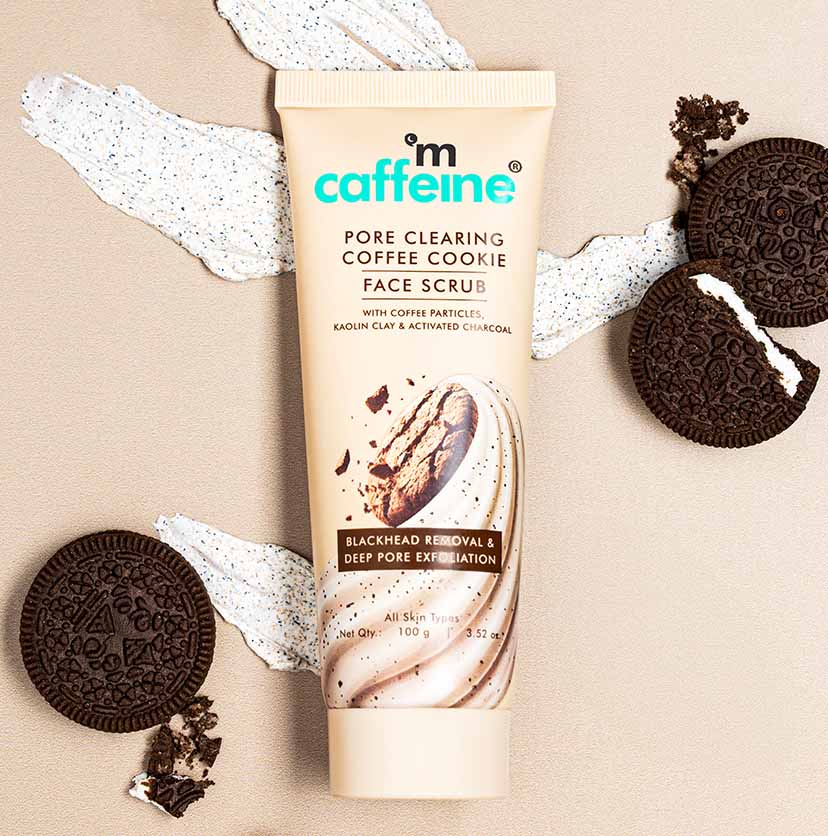 Pore Clear Coffee Cookie Face Scrub for Blackheads & Tan Removal - 100gm