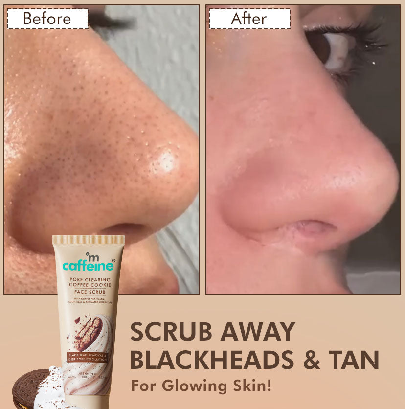 Pore Clear Coffee Cookie Face Scrub for Blackheads & Tan Removal- Pack of 2 (100 g)
