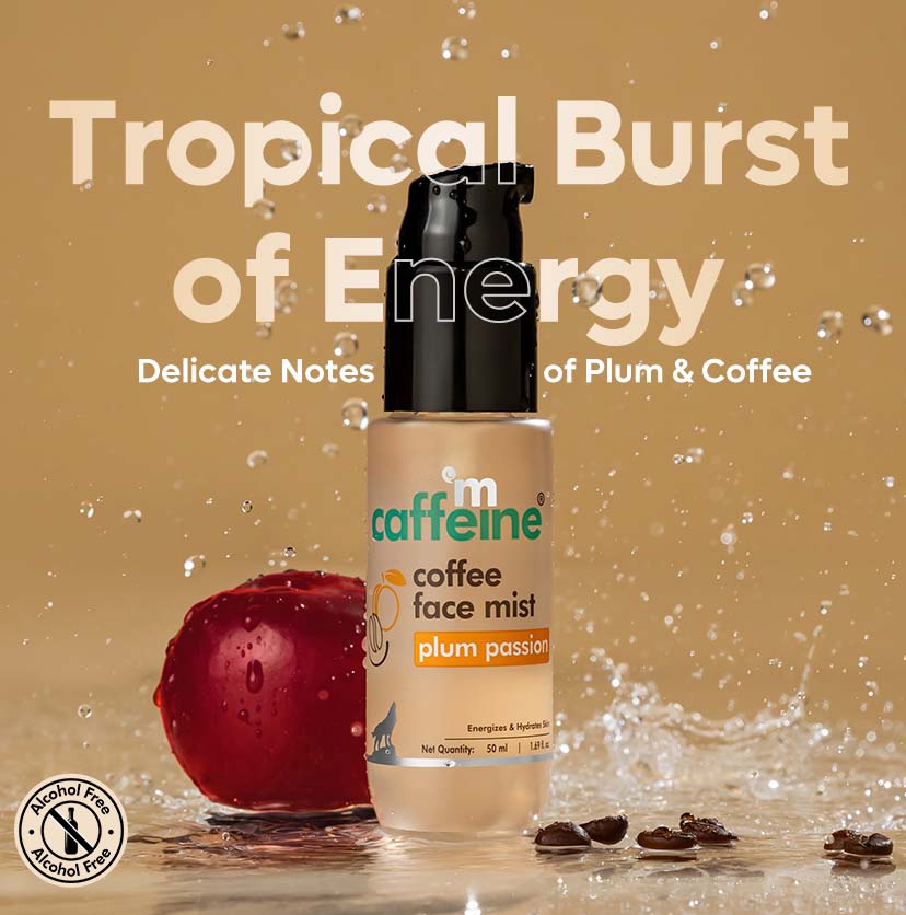 Plum Passion Energizing Coffee Face Mist with Hyaluronic Acid for Instant Glow & Hydration - 50 ml