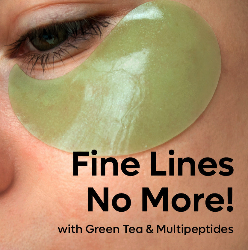 Green Tea Hydrogel Under Eye Patches with 1% Caffeine | Reduces Fine Lines - 15 Pairs