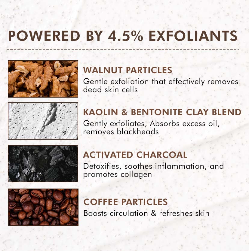 Pore Clear Coffee Cookie Face Scrub for Blackheads & Tan Removal- Pack of 2 (100 g)