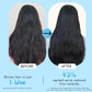 mCaffeine High Shine Perfector Hair Spray 100 ml - before and after hair comparison with instrumental and consumer test footnotes