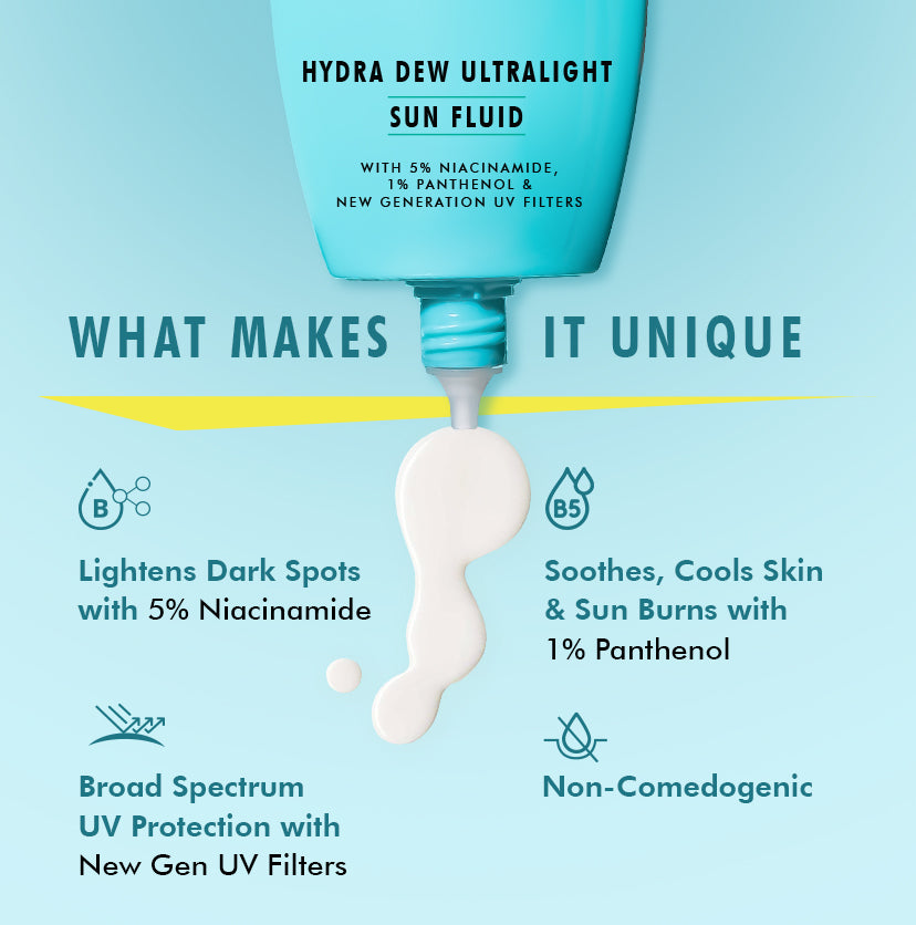 Sun Fix Hydra Dew Ultralight Sun Fluid SPF 50 PA++++ UVA/UVB Blue Light Protection - 50ml