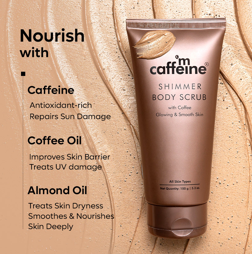 Shimmer Body Scrub with Coffee for Smooth & Glowing Skin | Limited Edition -  150 g