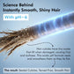 mCaffeine High Shine Glossing Shampoo 250 ml - pH 6 cuticle-sealing explainer with a magnified hair strand