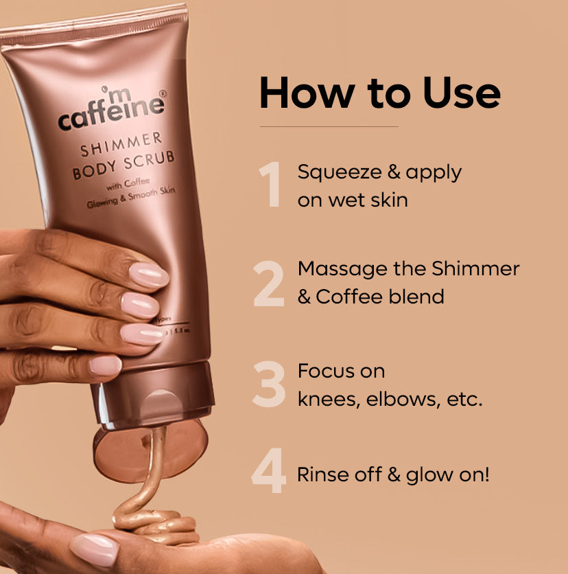 Shimmer Body Scrub with Coffee for Smooth & Glowing Skin | Limited Edition -  150 g