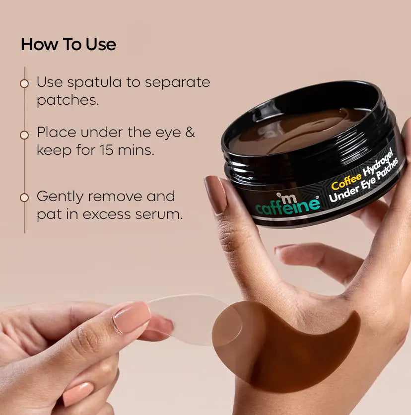 Coffee Hydrogel Under Eye Patches with Caffeine & HA - 15 Pairs