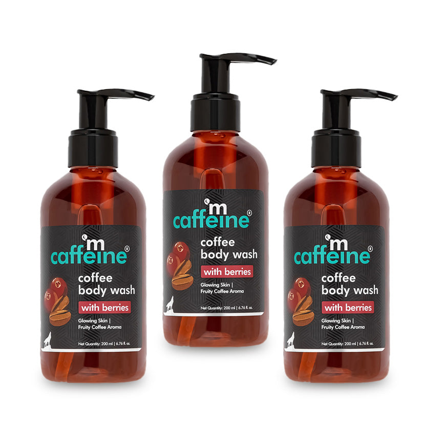 mCaffeine Coffee Body Wash with Berries - Pack of 3