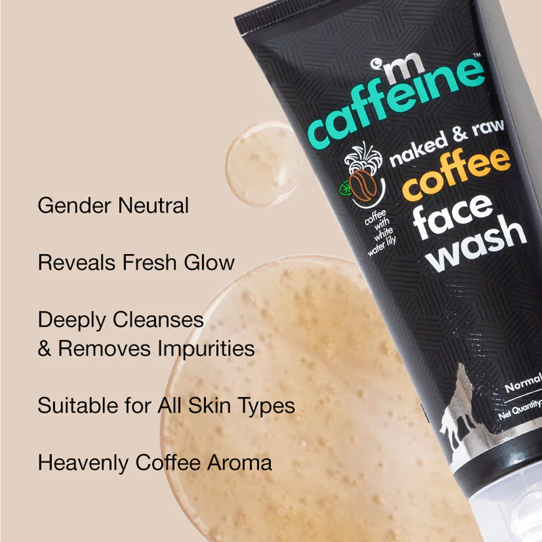 Coffee Face Wash to Remove Tan & Deeply Cleanse - 75 ml - Natural & 100% Vegan