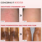 mCaffeine 11% AHA BHA Strawberry Body Lotion 200 ml - concerns panel with before and after shots of strawberry skin and knees