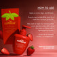 mCaffeine 11% AHA BHA Strawberry Body Lotion 200 ml - how to use panel beside the carton and bottle with strawberries