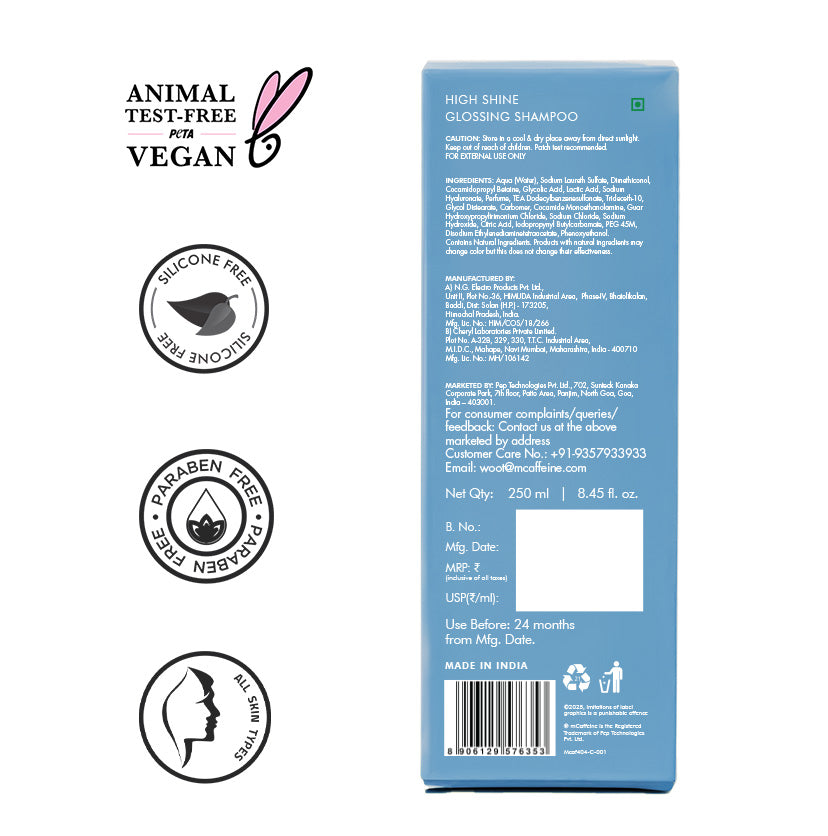 High Shine Glossy Hair Shampoo  3% Shine Complex