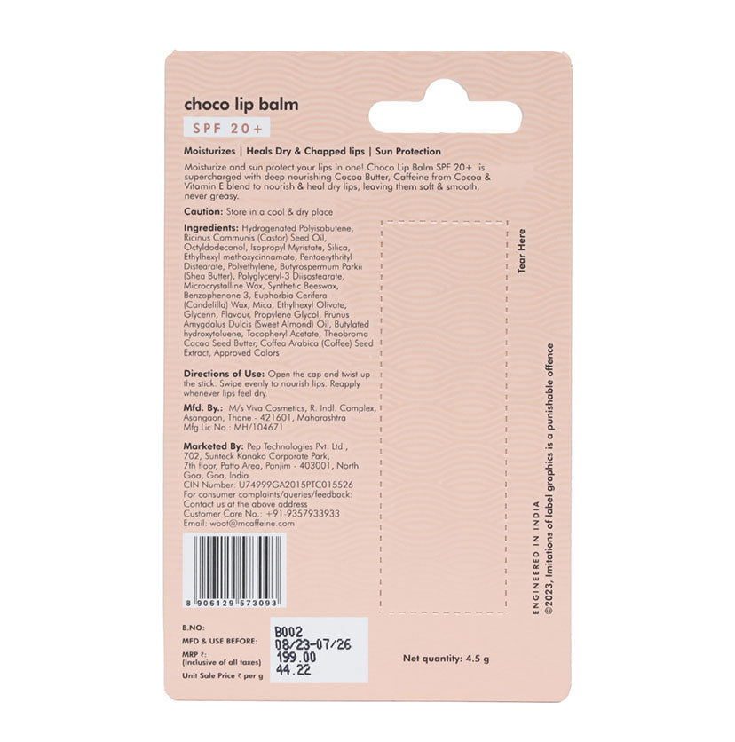 Choco Lip Balm with SPF 20+ (Pack of 2)