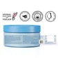 mCaffeine By The Blues Brightening Body Scrub 175 g - back label with ingredients alongside PETA vegan and paraben free badges