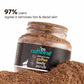 mCaffeine Coffee Body Scrub 100 g - caffeine and coconut oil - open jar in loose coffee grounds with 97% of users agree claim