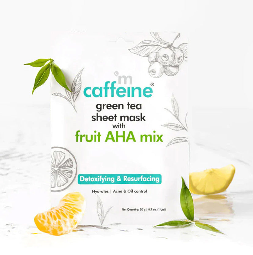 Fruit AHA Mix Green Tea Sheet Mask for Acne & Oil Control - 20g