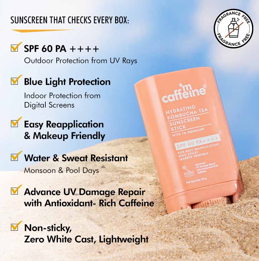 Hydrating Sunscreen Stick with Kombucha Tea & 1% Squalane SPF 60 PA++++ 20g