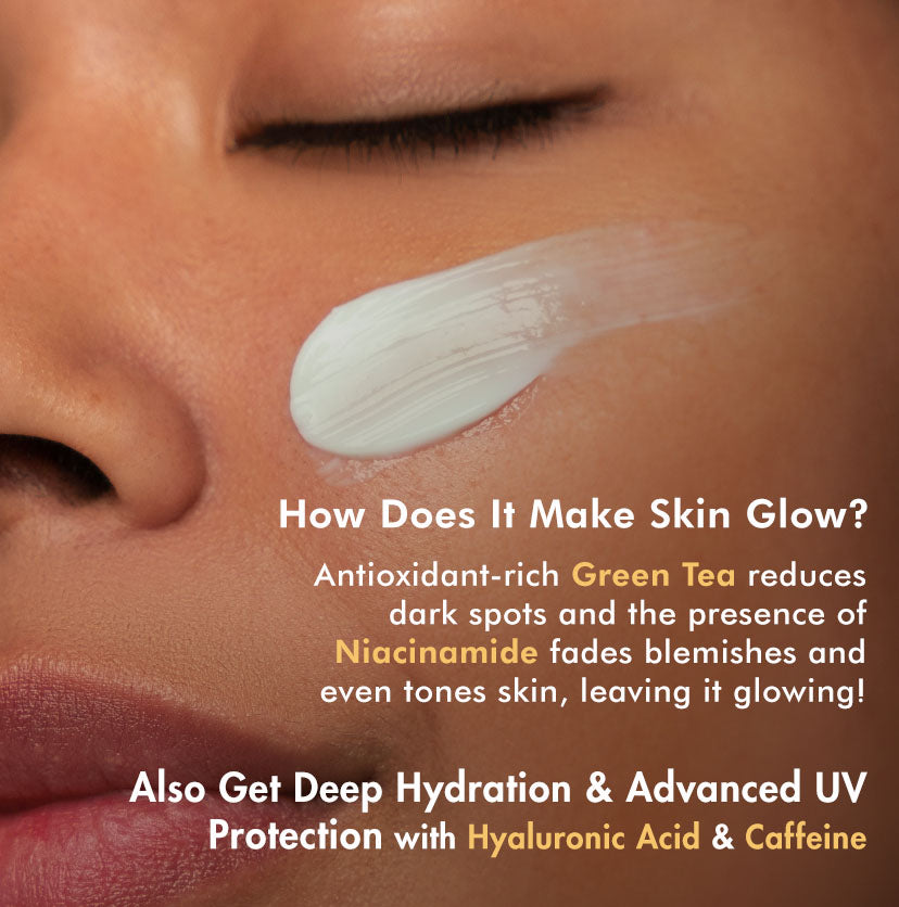 Daily Glow Green Tea Sunscreen SPF 50 PA++++ with Niacinamide | Lightweight & No White Cast - 50 ml