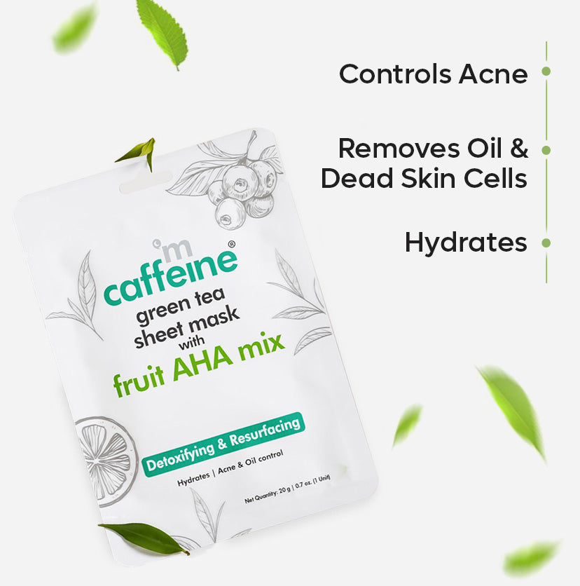 Fruit AHA Mix Green Tea Sheet Mask for Acne & Oil Control - 20g
