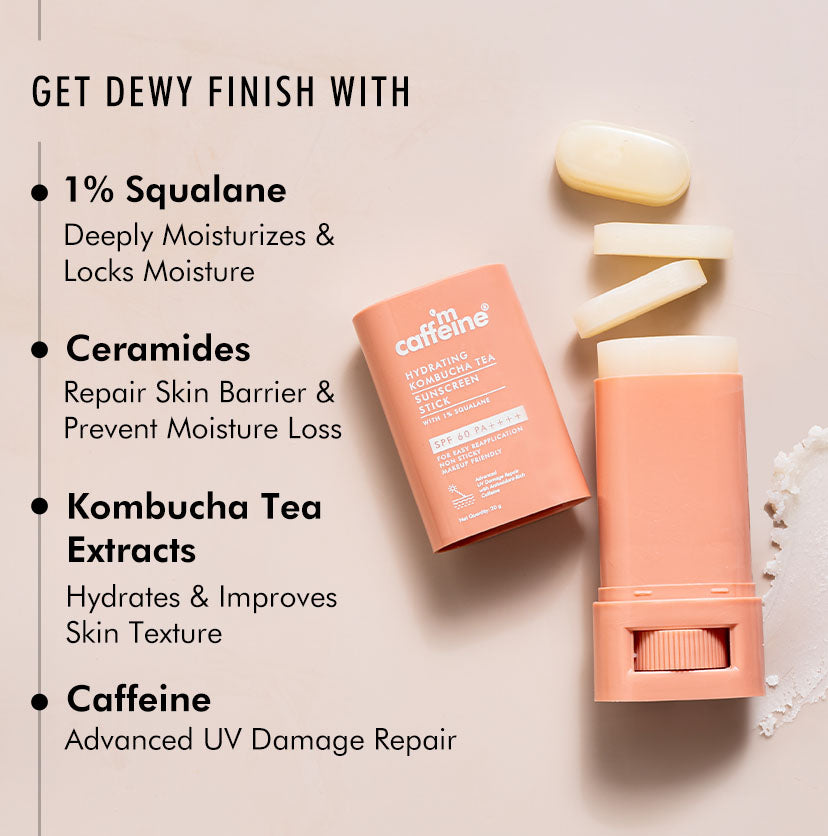 Hydrating Sunscreen Stick with Kombucha Tea & 1% Squalane SPF 60 PA++++ 20g