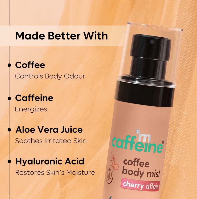 Cherry Affair Energizing Coffee Body Mist | Fruity-Floral Long-lasting Fragrance - 100 ml