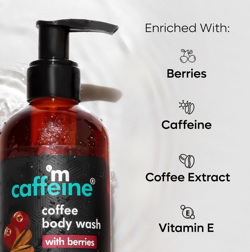 mCaffeine Coffee Body Wash with Berries - Pack of 3