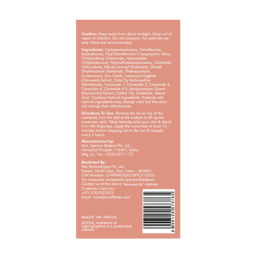 Hydrating Sunscreen Stick with Kombucha Tea & 1% Squalane SPF 60 PA++++ 20g
