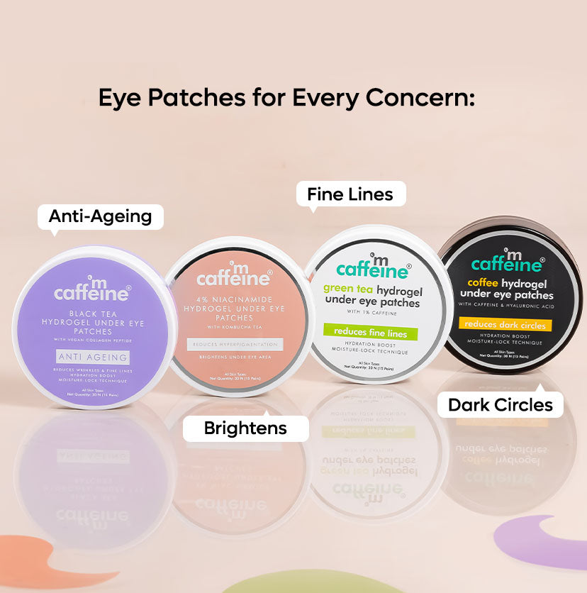 Black Tea Complex™ Hydrogel Under Eye Patches with Vegan Collagen Peptide | Anti-Ageing - 15 Pairs