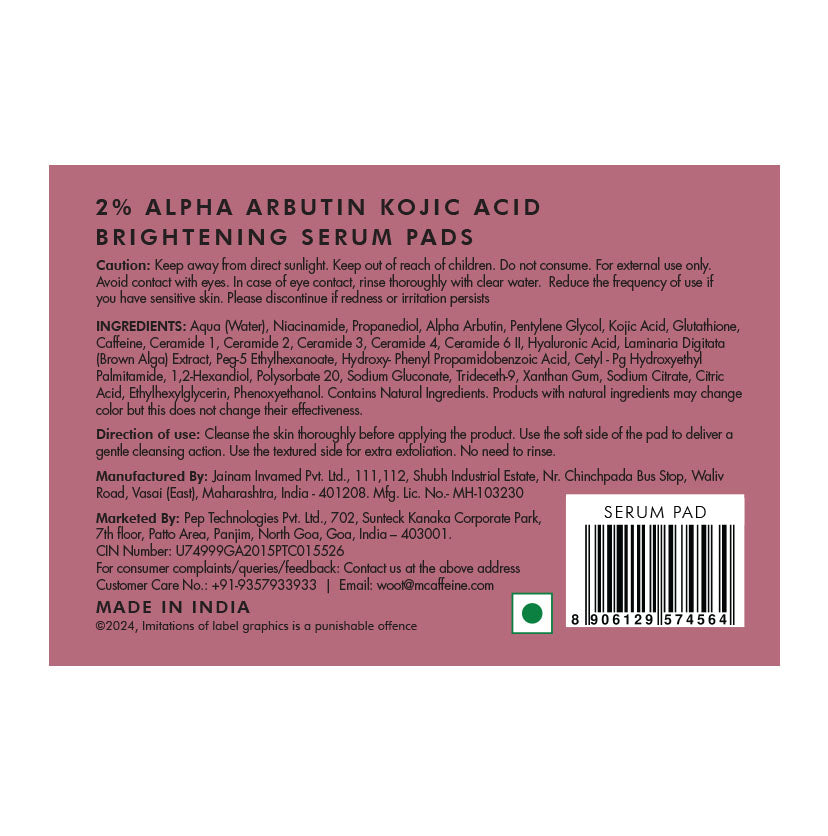 Brightening Serum Pads - 3% Niacinamide & Kojic Acid - 40 PCs (x1)
