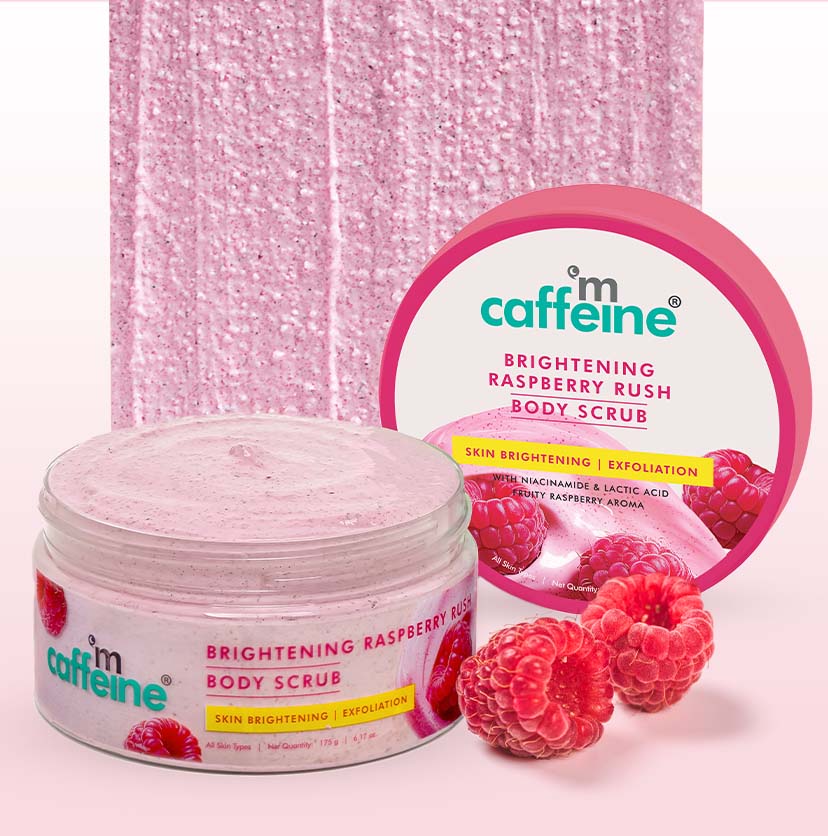 Brightening Raspberry Body Scrub with AHAs, Niacinamide | Vit C Rich - 175g