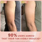mCaffeine Guava Tini De-Tan Body Wash 300 ml - before and after arm comparison with a consumer feedback figure and study footnote