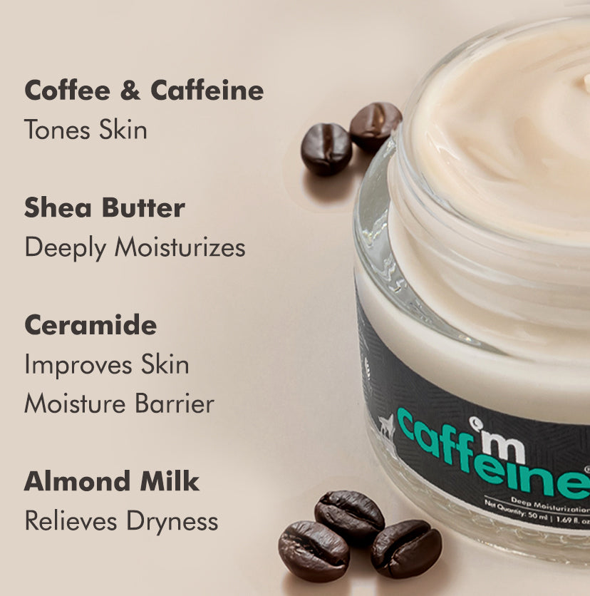 Latte Coffee Face Moisturizer with Shea Butter - Ceramide - Almond Milk - 50 ml