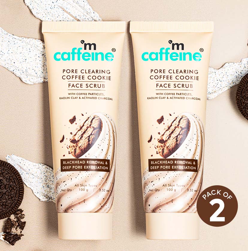 Pore Clear Coffee Cookie Face Scrub for Blackheads & Tan Removal- Pack of 2 (100 g)