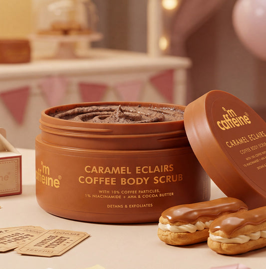 Caramel Eclairs Coffee Body Scrub - 175 g | 10% Coffee & AHAs