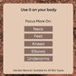 mCaffeine Coffee Body Scrub 100 g - application areas panel listing neck, feet, knees, elbows and underarms