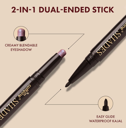 Duo-Verse 2-in-1 Kajal + Eyeshadow - Blush Gold & Black Magic, 1g & 0.25g