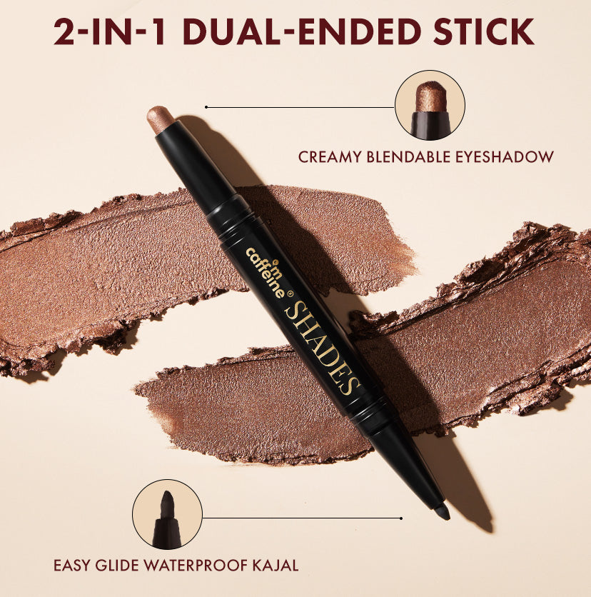 Duo-Verse 2-in-1 Kajal + Eyeshadow - Espresso Brown & Black Magic, 1g & 0.25g