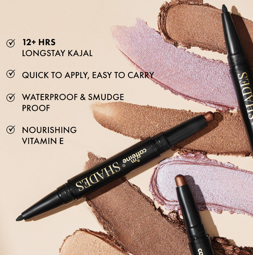 Duo-Verse 2-in-1 Kajal + Eyeshadow - Espresso Brown & Black Magic, 1g & 0.25g
