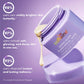 mCaffeine Super Glow Flash Facial Mask 50 gm - clinical study figures panel beside the jar with mask dripping from it