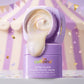 mCaffeine Super Glow Flash Facial Mask 50 gm - 25% AHA, BHA and PHA with coffee extracts - open purple jar with the mask swirled on top